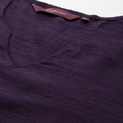 Women purple kurta set with dupatta
