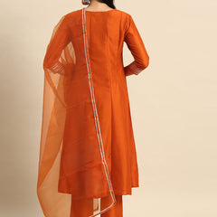 Wedding wear embroidered kurta set back view