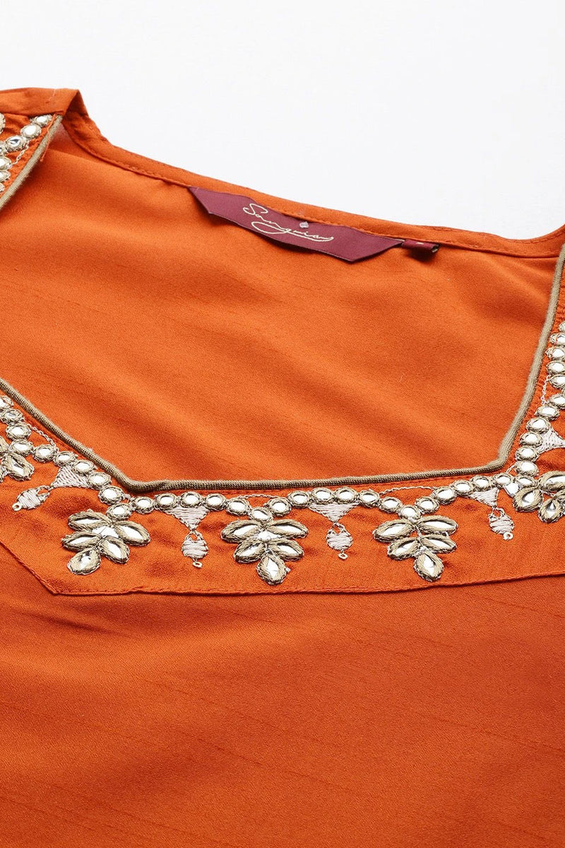 Wedding wear orange kurta set
