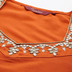 Wedding wear orange kurta set
