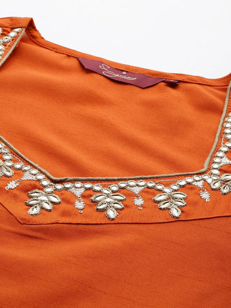 Wedding wear orange kurta set
