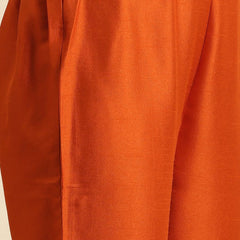 Women orange embroidered kurta set
