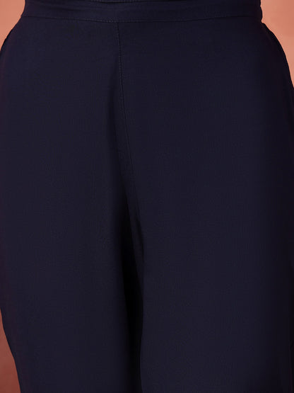 Self-Design Navy Blue Suit