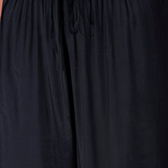 Women Black Floral Embroidered Notch Neck Straight Kurta With Trousers And Dupatta