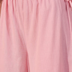 Women Pink Cotton Embroidered Straight Kurta Set with Dupatta