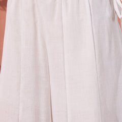 Women White Embroidered Pure Cotton V-Neck Anarkali Kurta & Trousers With Dupatta
