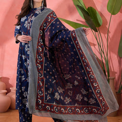Women Blue Printed Pure Cotton Kurta Trousers & Dupatta
