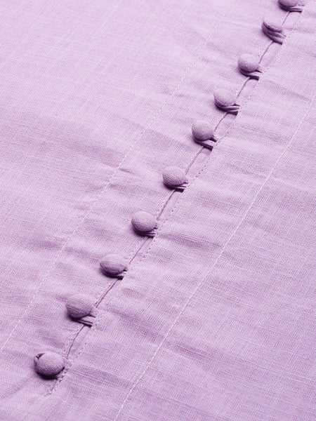 purple straight kurta fabric button detail
