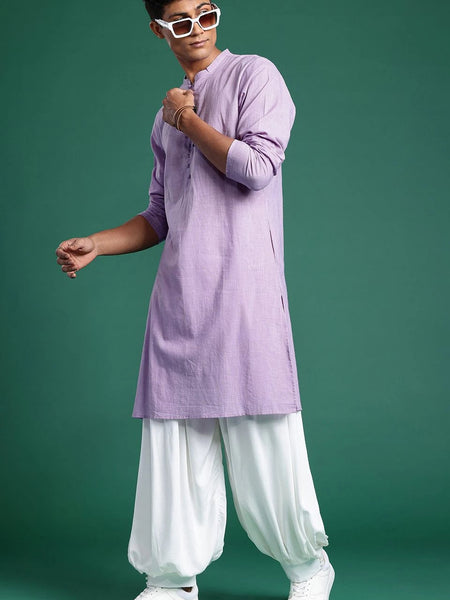 comfortable summer kurta solid purple men
