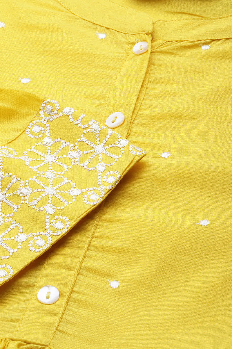Summer wear yellow cotton top women
