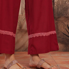 Ruby Grace Embroidered Cotton Kurta Palazzo Set