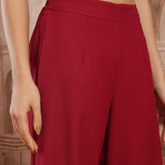 Ruby Grace Embroidered Cotton Kurta Palazzo Set