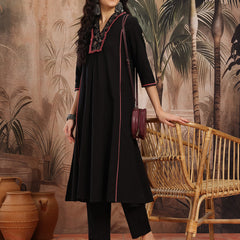 Noir Grace Embroidered Cotton Kurta Trouser Set