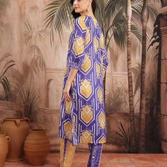 Women Blue Printed Kurta Palazzo Set