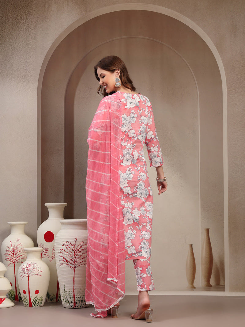 Women Peach Pure Cotton Kurta Sets