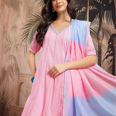 Blush Royale Embroidered Cotton Kurta Dhoti Set