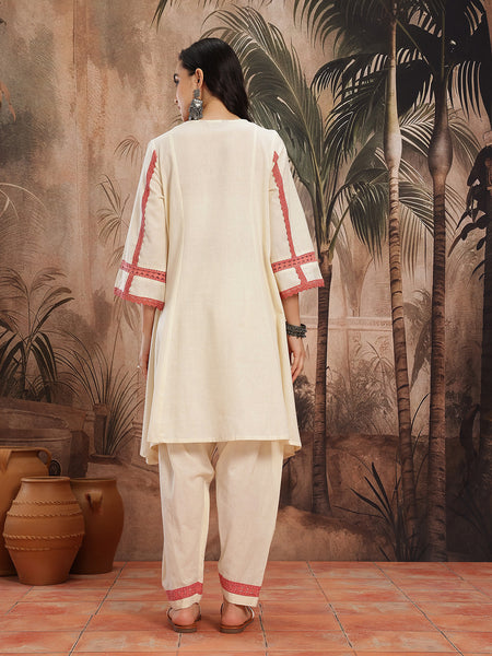 Ivory Essence Cotton Kurta with Dhoti Set