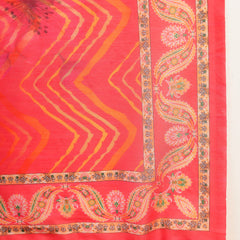 Women Orange Embroidered Lehriya Kurta Palazzo & Dupatta Set