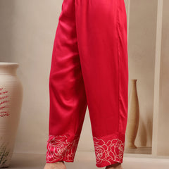 Women Pink Rayon Kurta Palazzo Co-ord Set