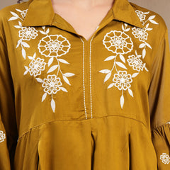 Women’s Green Printed Rayon Kurta Palazzo Co-ord Set