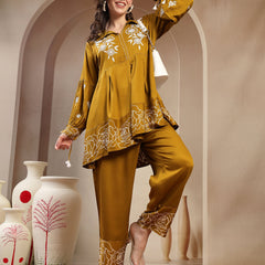 Women’s Green Printed Rayon Kurta Palazzo Co-ord Set