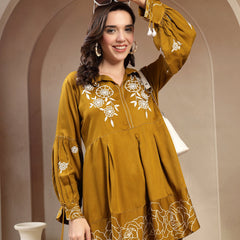 Women’s Green Printed Rayon Kurta Palazzo Co-ord Set