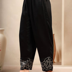 Women’s Black Printed Rayon Kurta Palazzo Co-ord Set