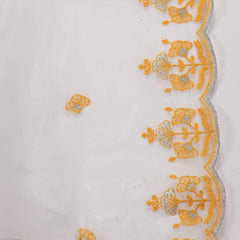 Women White Embroidered Anarkali Cotton Kurta Set