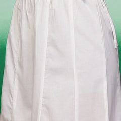 Women White Embroidered Anarkali Cotton Kurta Set