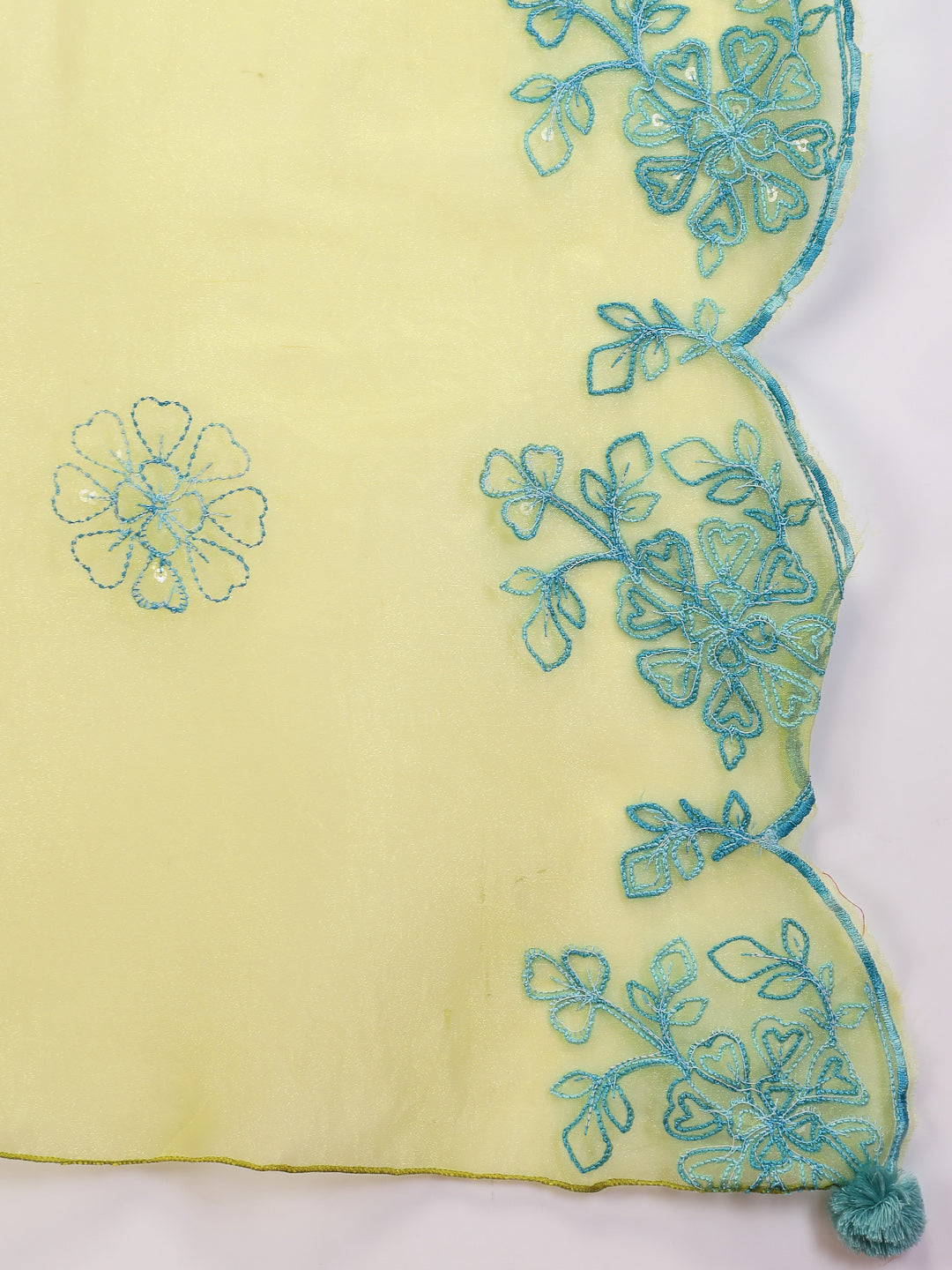 Elegant Yellow Embroidered Cotton Straight Kurta