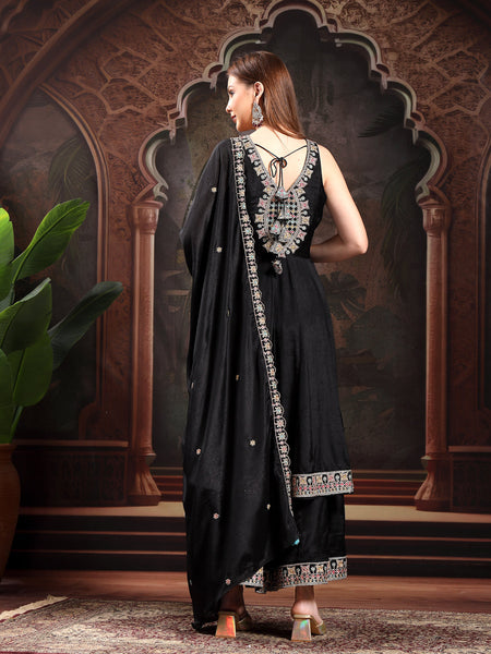 Women Ethnic Motifs Embroidered Empire Thread Work Kurta with Palazzos & With Dupatta