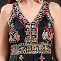 Women Ethnic Motifs Embroidered Empire Thread Work Kurta with Palazzos & With Dupatta