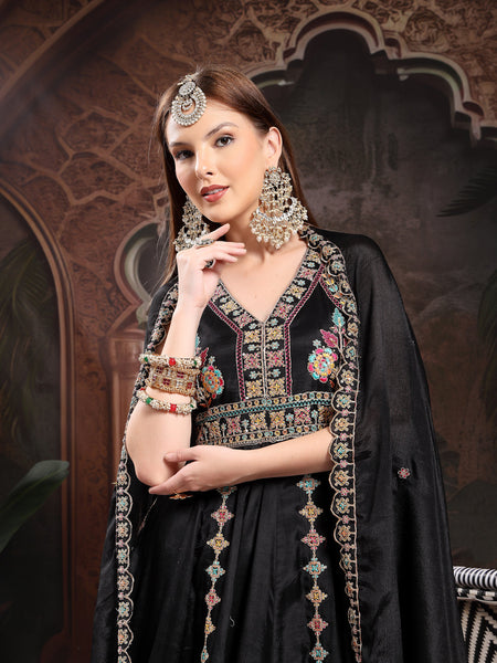 Women Ethnic Motifs Embroidered Empire Thread Work Kurta with Palazzos & With Dupatta