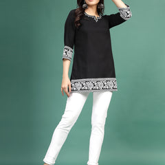 Black Stylish Ethnic Kurti Top Standing