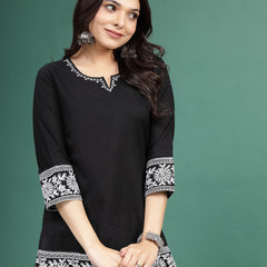 Black Stylish Ethnic Kurti Top