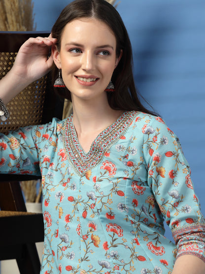Turquoise Blue Anarkali Dress