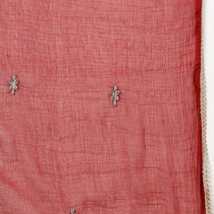 Women Maroon Mirror Work Embroidered Anarkali Kurta With Trouser & Dupatta