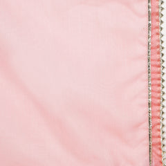 Women Peach-Coloured Mirror Work Embroidered Anarkali Kurta & Trousers With Dupatta