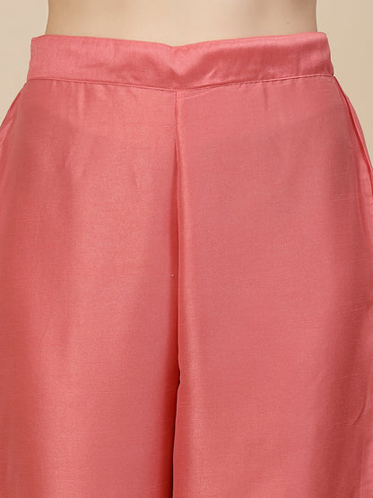 Graceful Peach Embroidered Suit