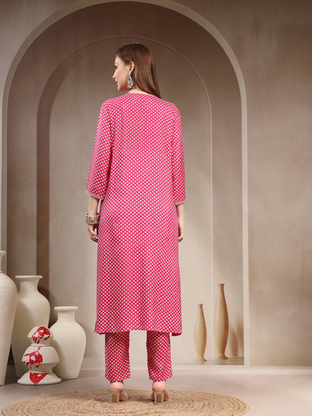 Women Ethnic Motifs Printed Regular Thread Work Kurta with Trousers