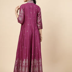 Festive Embroidered Flared Kurta Dress Back