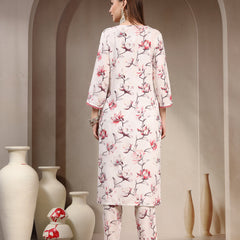 Women Floral Printed Regular Kurta with Trousers