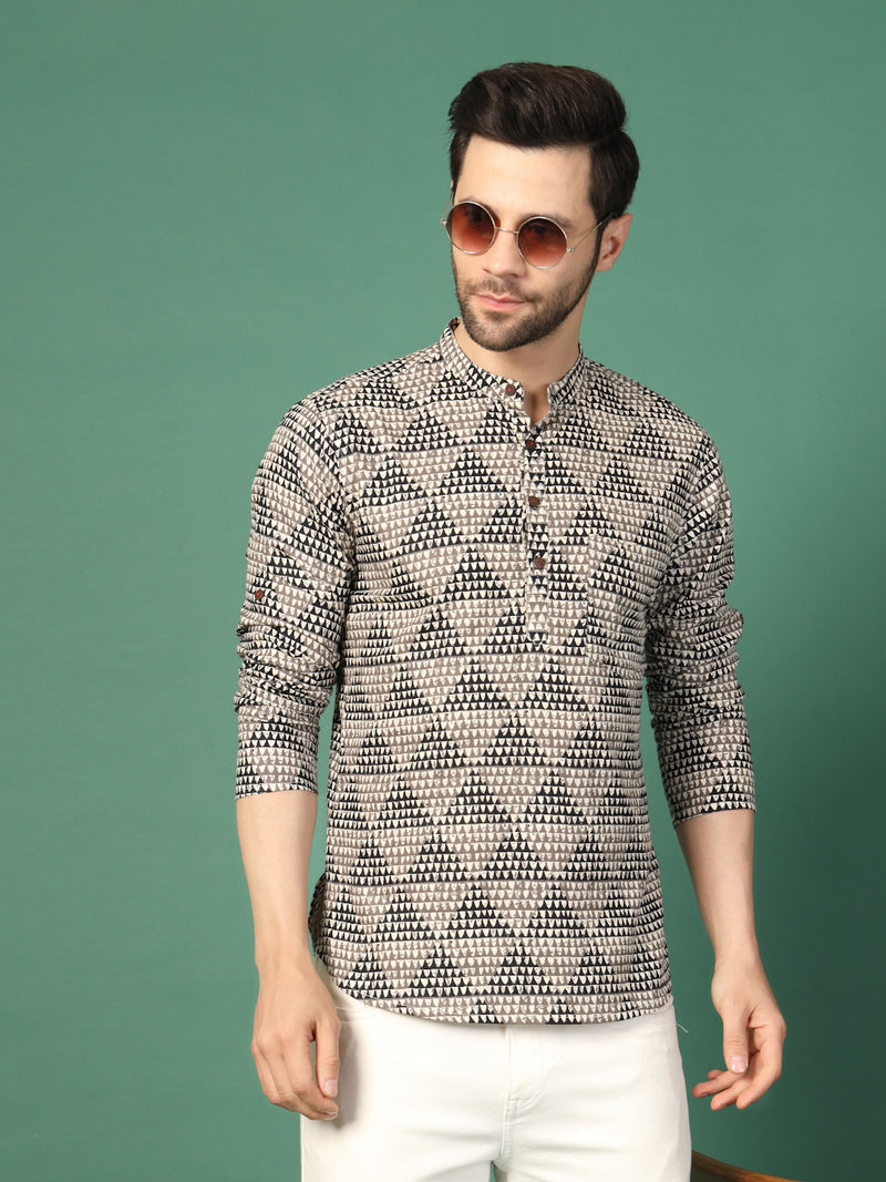 Men's  Collar Full Sleeve Kurta-Style
