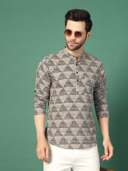 Men's  Collar Full Sleeve Kurta-Style