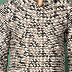 Men's  Collar Full Sleeve Kurta-Zoom