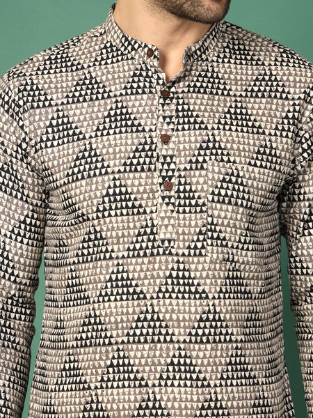 Men's  Collar Full Sleeve Kurta-Zoom