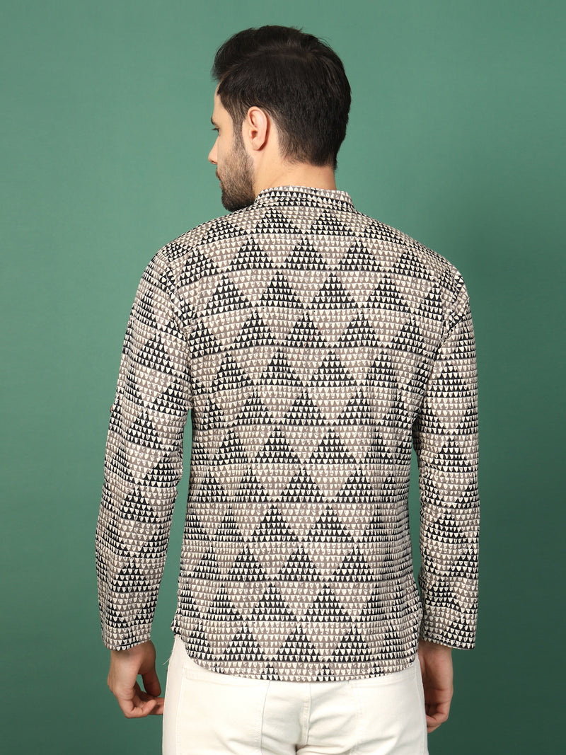 Men's  Collar Full Sleeve Kurta-Back