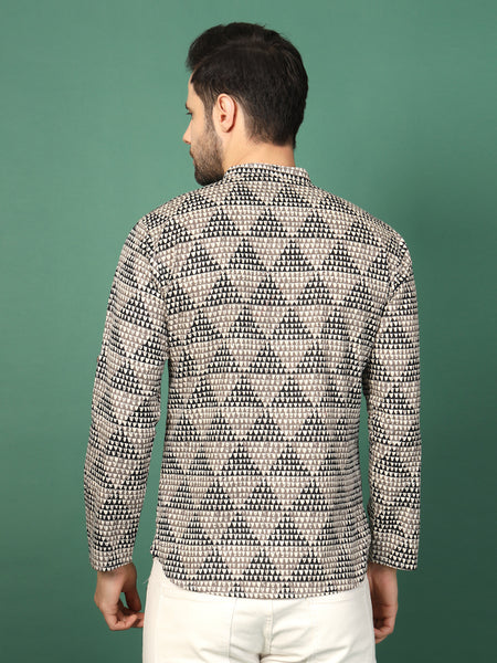 Men's  Collar Full Sleeve Kurta-Back