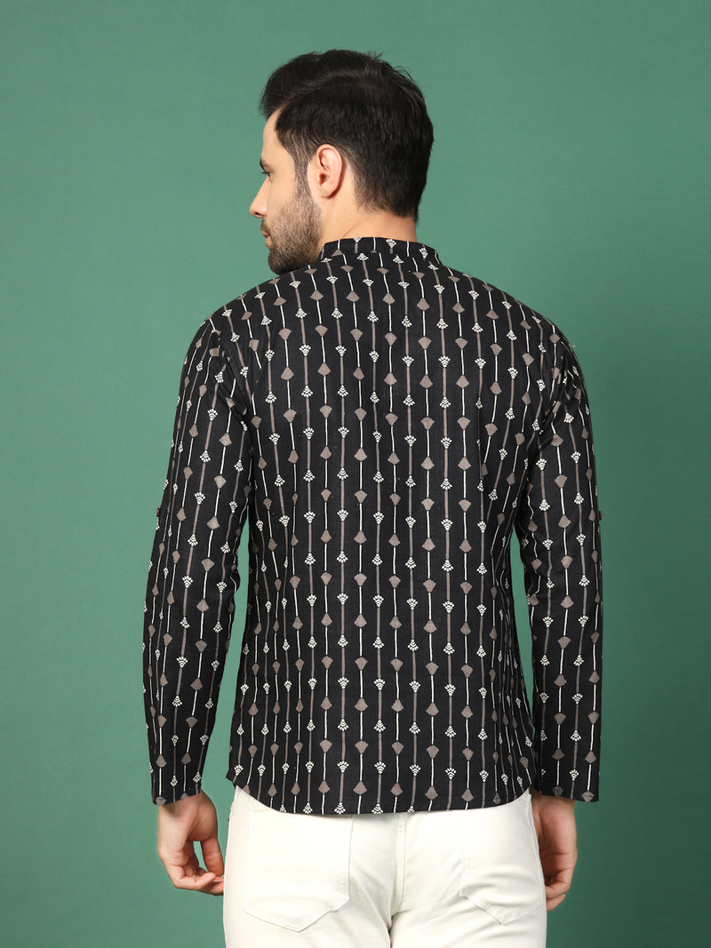 Men's   Collar Full Sleeve Kurta-Back