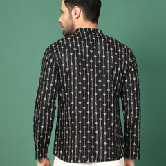 Men's   Collar Full Sleeve Kurta-Back